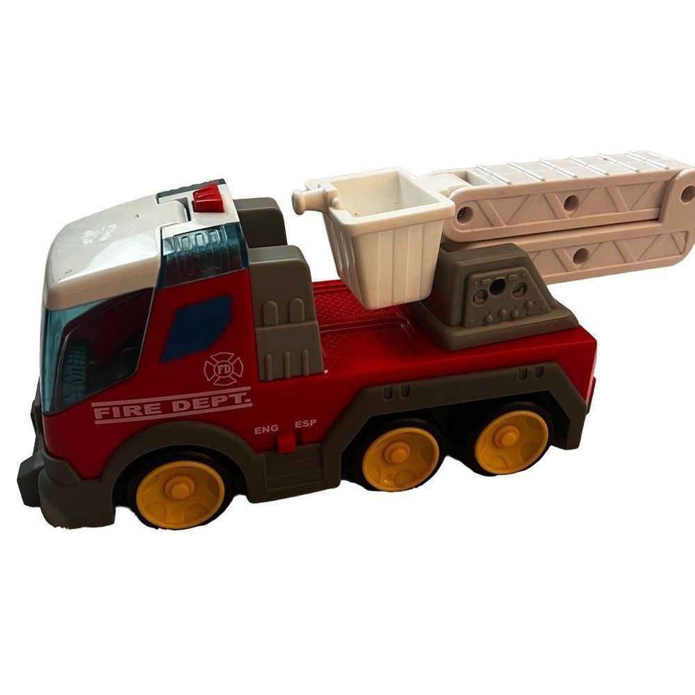 Hap-P-Kid Fire Dept Fire Rescue Truck Lights Sounds English Spanish 4 Piece Set - Picture 5 of 6